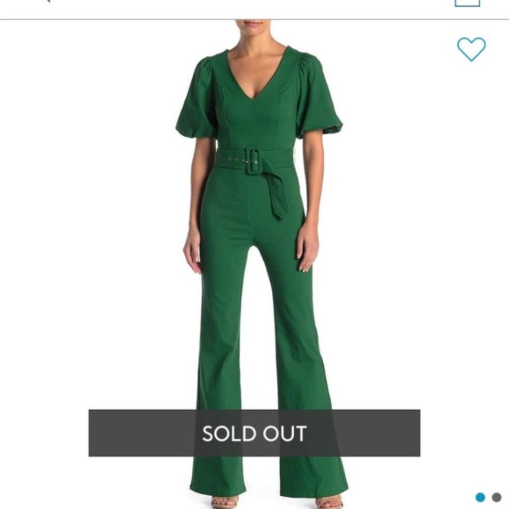 Green belted Jumpsuit (M)- NEVER WORN!